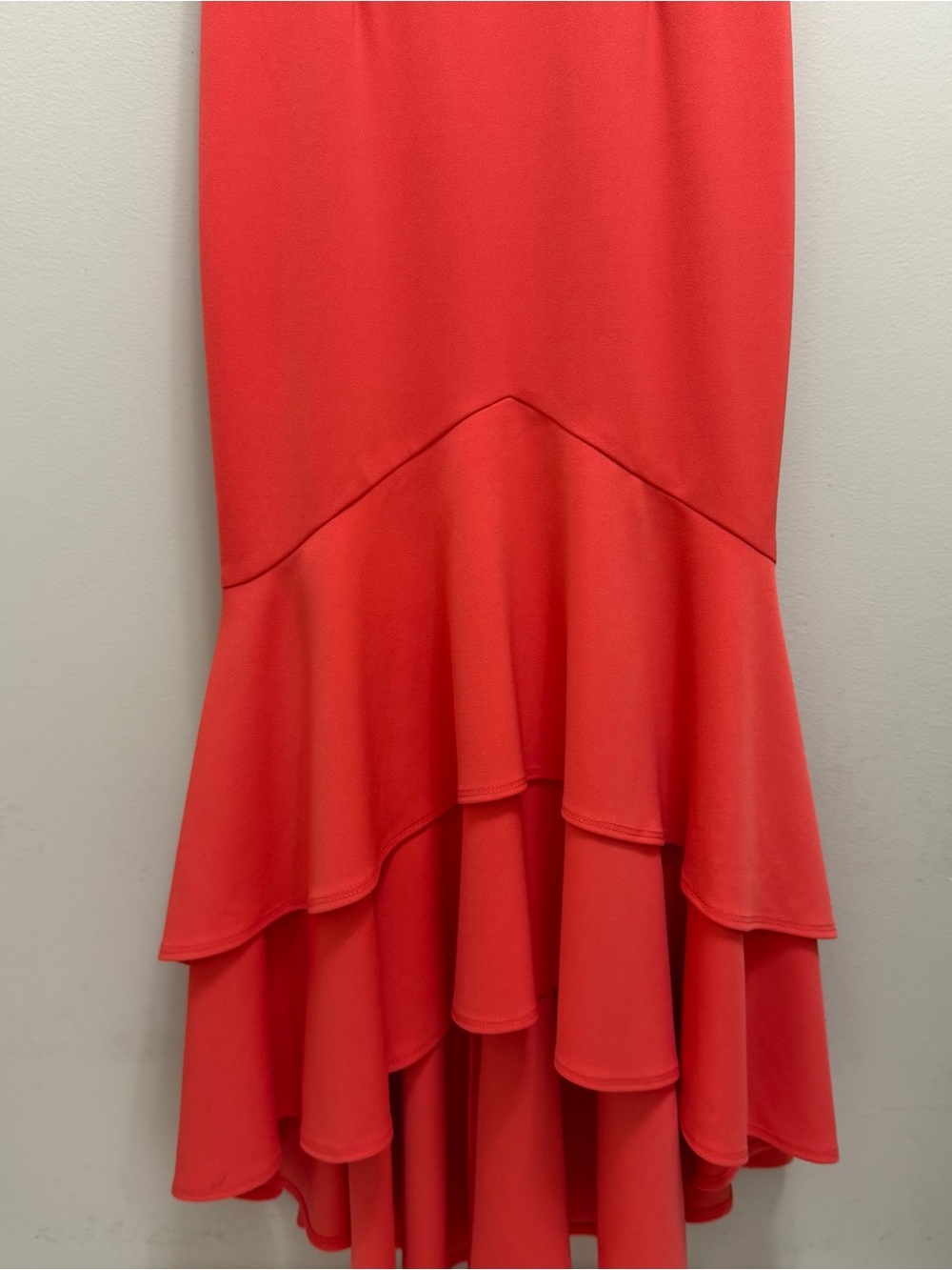 Katie May Aphrodite Maxi Dress Open Back Ruffle Hem in Cayenne Size M NWT NEW - Picture 6 of 11